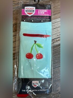 NWT Cherry Pocket Socks. Size: Medium